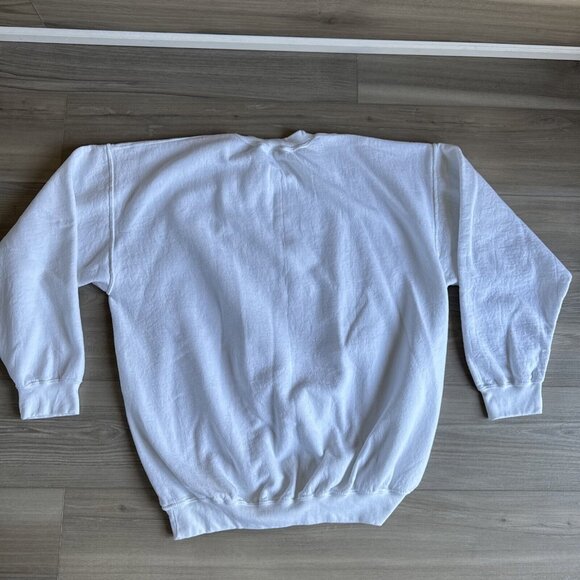 Vintage Wolf Sweatshirt‎ White Robert Allen Sportswear Made in the USA Mens XL - Picture 9 of 9